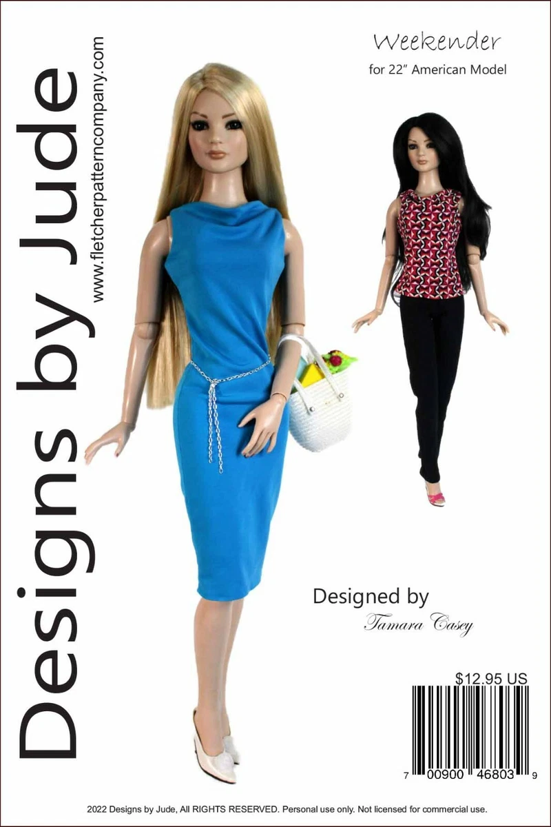 Weekender A Doll Clothes Sewing Pattern for 22