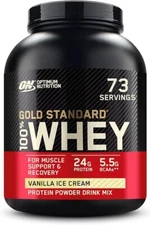 Optimum Nutrition Gold Standard Whey Protein Powder, Vanilla Ice Cream, 5 lb