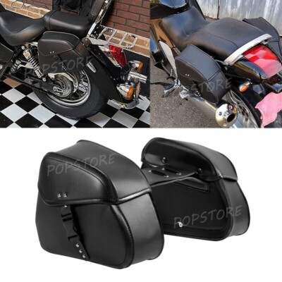 PU Saddle Bags Saddlebag For Yamaha V Star XVS 650 950 1100 1300 Custom Classic