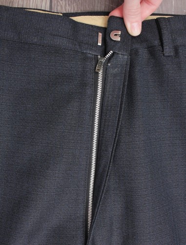 Mens VTG 50s 2 PC Navy Blue / Grey 3 Button Suit Sz M 1950s Drop Loop Pants - Picture 12 of 16