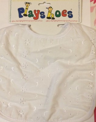 Babylätzchen von Playshoes-weiß mit diversen Ornamenten Blume/Halbmond etc.- Neu