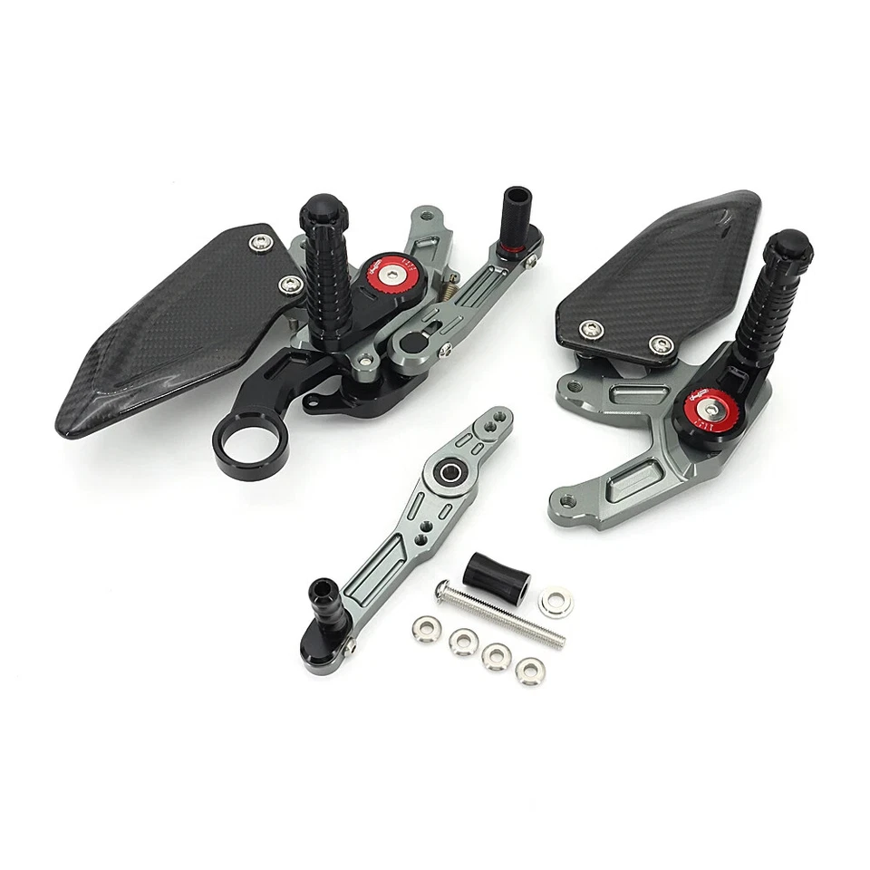 Para BMW S1000RR S1000R Fibra de Carbono 100% Ajustable Juego Trasero Clavija Reposapiés Foto 4 de 4