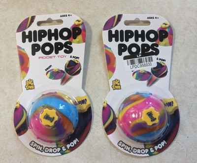 HipHop Pops Fidget Toy Bouncing Bowl Multi Color Viral Jumping Ball set of 2