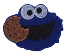 COOKIE MONSTER with Cookie - SESAME STREET TV SHOW - Embroidered Iron-On Patch