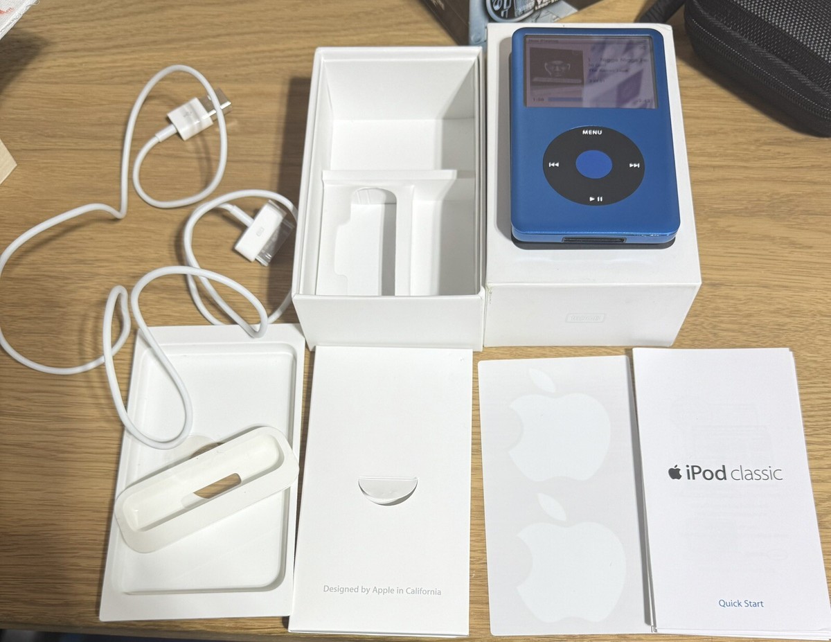 Apple iPod Classic 7th Generation Blue 1TB MP3 Player Custom