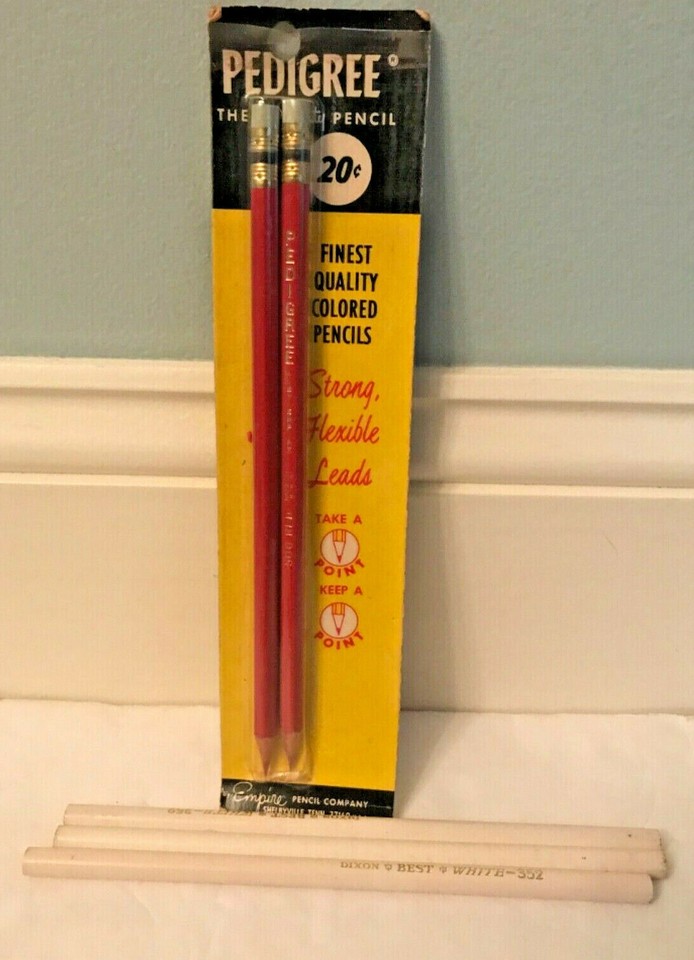 Vintage Pedigree 500 Series Colored Pencils & Dixon Best White Pencils