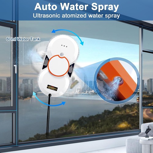Lavavetri Robot Con Telecomando E Serbatoio 60ML Automatico Interne Ed Esterno - Foto 6 di 7