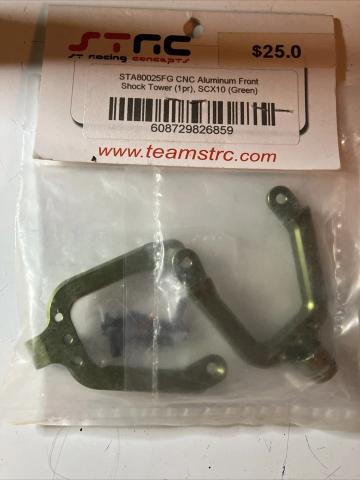 STA80025FG STRC Precision Aluminum Front Shock Tower, Green, for Axial SCX10 - Image 2 of 4