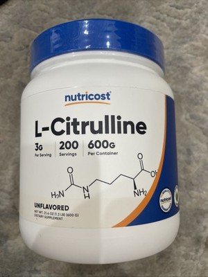 Pure L-Citrulline (Base) Powder (600 Grams) Sealed