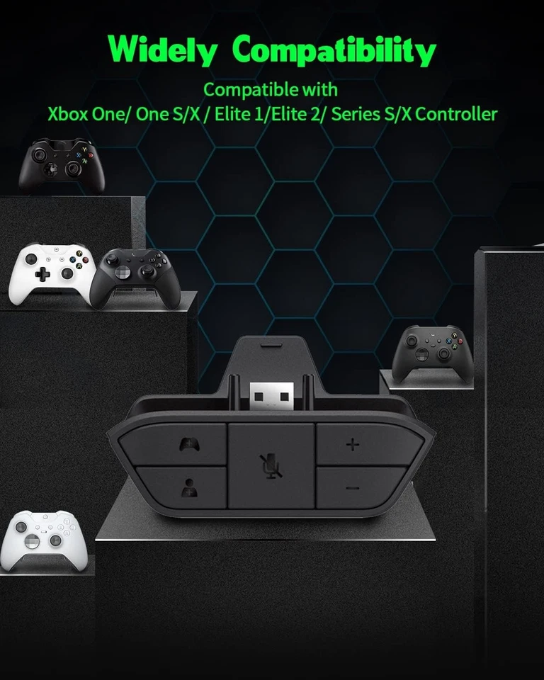 Stereo Headset Adapter, AOJAKI Controller Adapter Mic Adapte-r for X-b0x One/... - Image 3 of 4