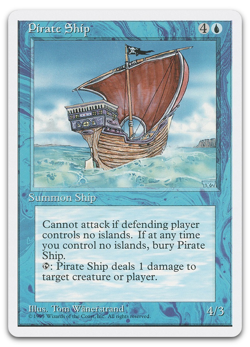 Pirate Ship (LP) Fourth Edition 4ED Magic MTG