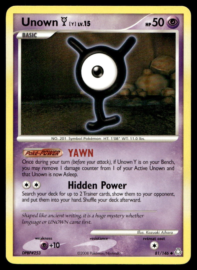 NM Unown (Y) [Legends Awakened 81/146] Uncommon Pokemon TCG