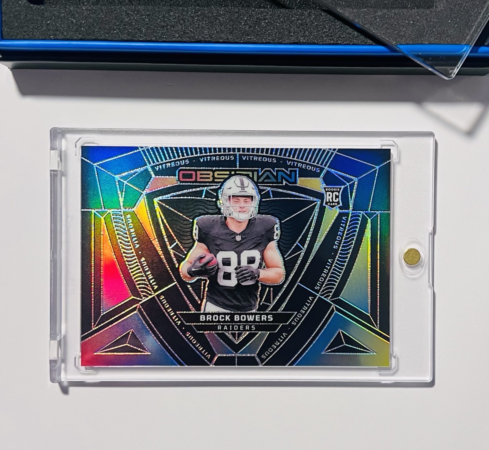 2024 Panini Obsidian Brock Bowers RC Vitreous #8 Case Hit - LV Raiders
