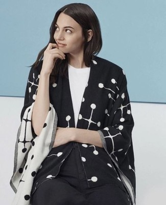 Uniqlo SPRZ-NY Mid-Century Modern Eames Dot Pattern Reversible Stole/Cape