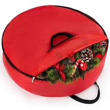 24 Inch RAINFLOW Christmas Wreath Storage Container - Heavy Duty Wreath Stora...