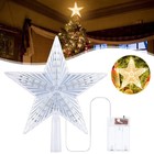 Weihnachtsbaum Spitze Stern LED Beleuchtet Warmweiß Innen Christbaum Baumschmuck