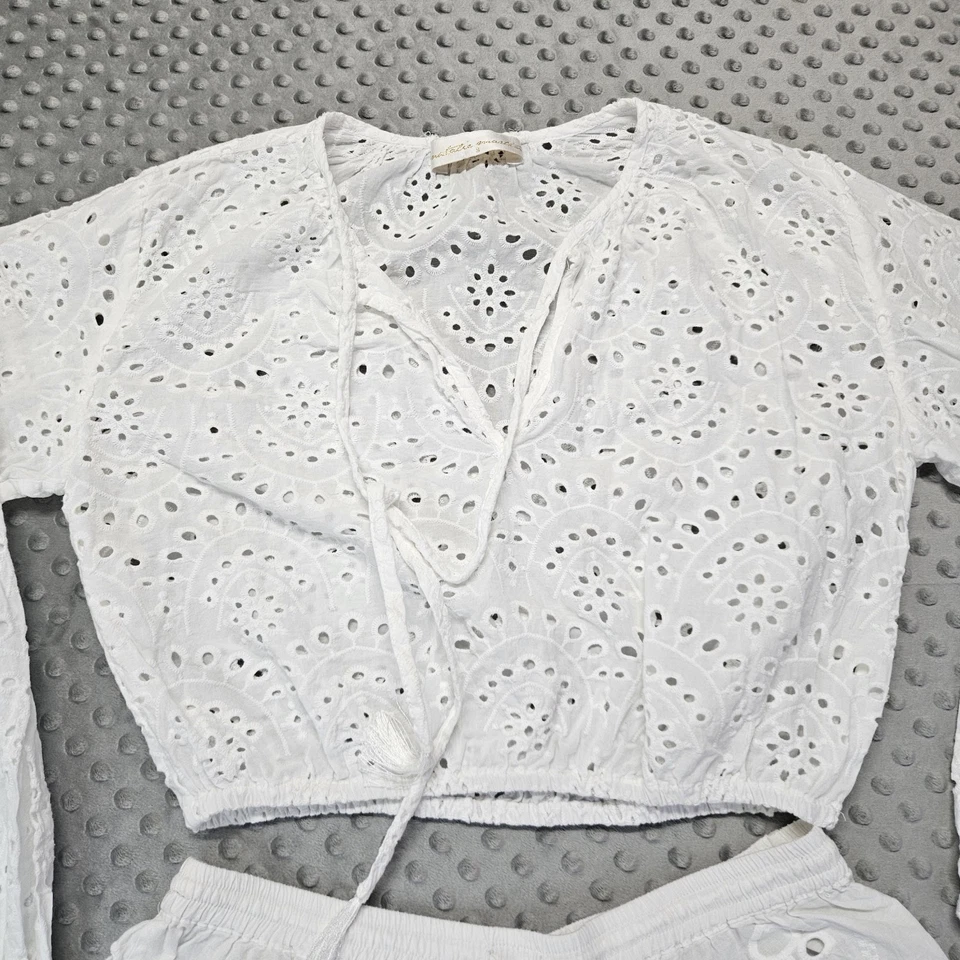 Shorts e blusa Natalie Martin Collection jaspe branco renda tamanho grande Pequeno - Imagem 3 de 4