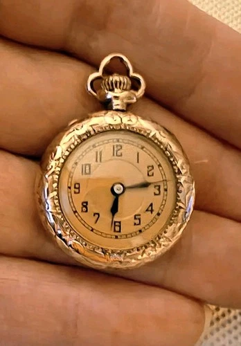 Antique Solid 10k Gold Ladies Pocket Watch W. W. C. MFG. WALTHAM