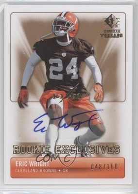 2007 SP Rookie Threads Rookie Exclusives 48/100 Eric Wright #RE-EW Auto RC 0f8