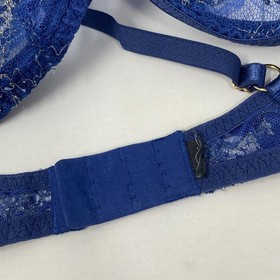 Agent Provocateur Kiera Blue Gold Soiree Bra 34C *NO SIZE TAG*