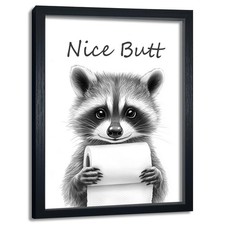Funny Bathroom Wall Decor 'Nice Butt' Humorous Wall Art Guest Toilet Picture ...