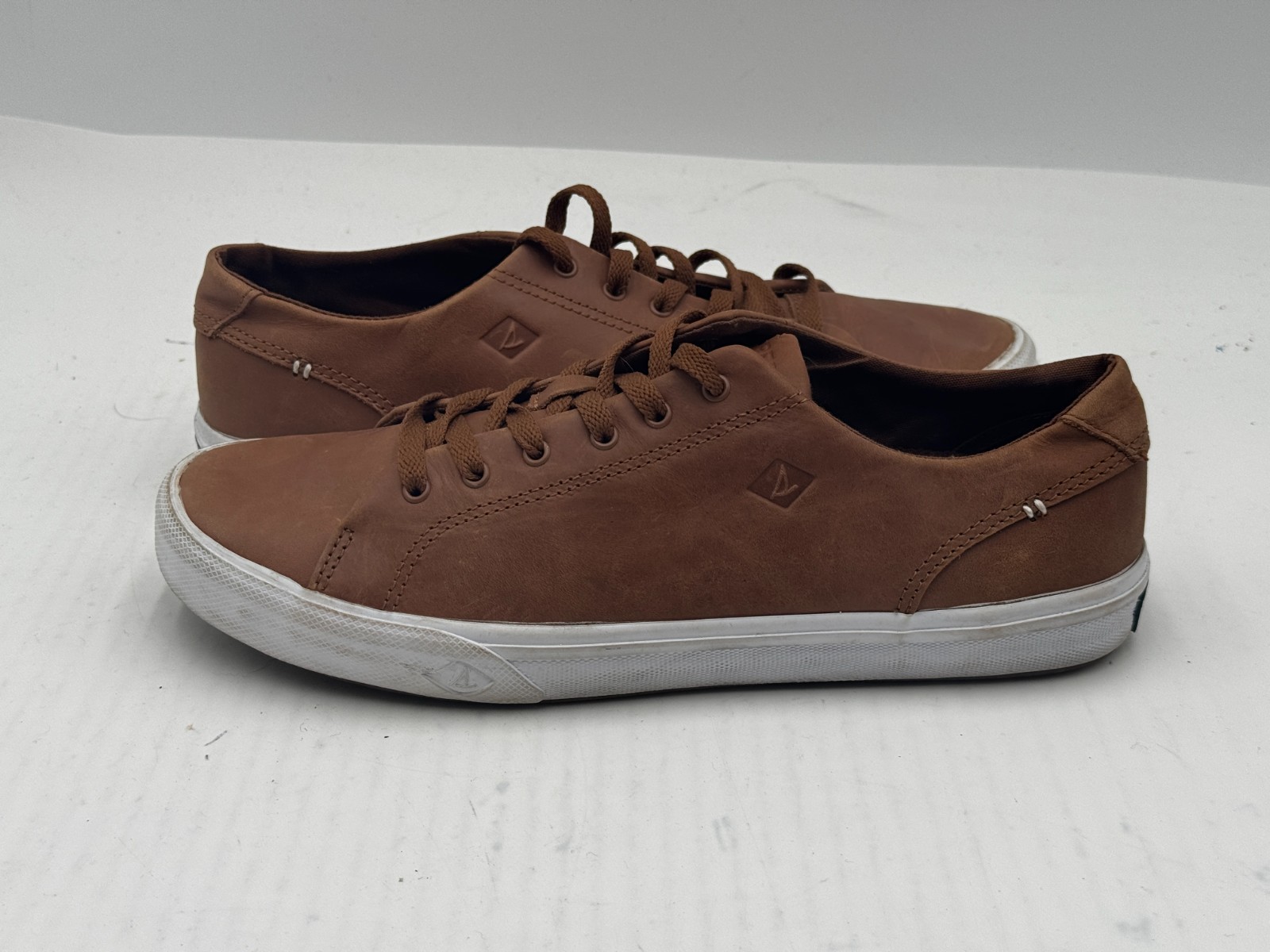 SAOLA Sperry Striper II Ltt Sneakers Uomo 8.5 Marrone Pelle Scarpe da Ginnastica STS17717