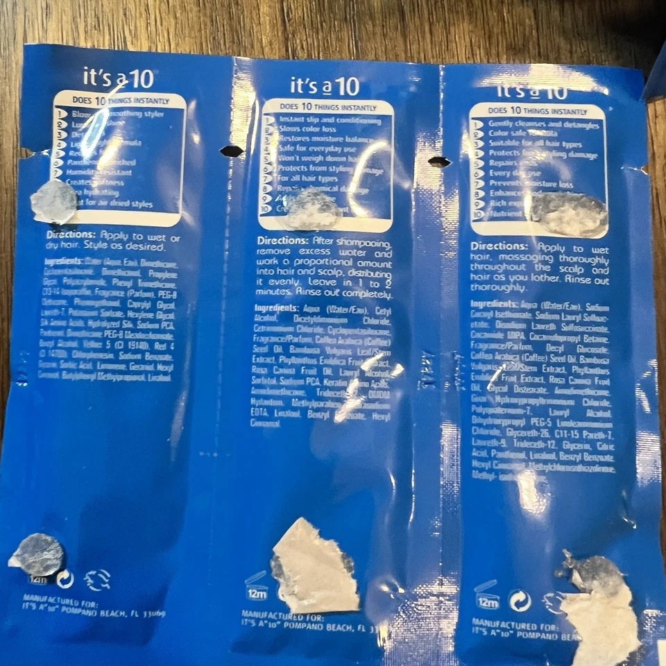 Ten It's a 10 Pociones Paquete de Muestra Champú Reparador Acondicionador Peinado Cabello Viaje Foto 3 de 3