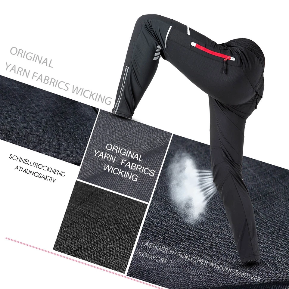 Fahrradhose Radhose Funktionshose Laufhose Lang winddicht atmungsaktiv Herren - Bild 4 von 4