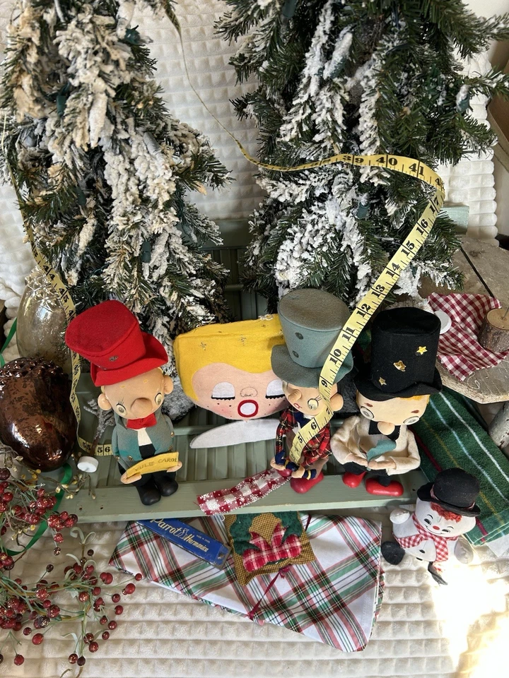 Muñecas Pixie Elf Vintage Años 60 Villancicos de Navidad 11" Japón MCM + Ángel y Muñeco de Nieve Foto 2 de 4