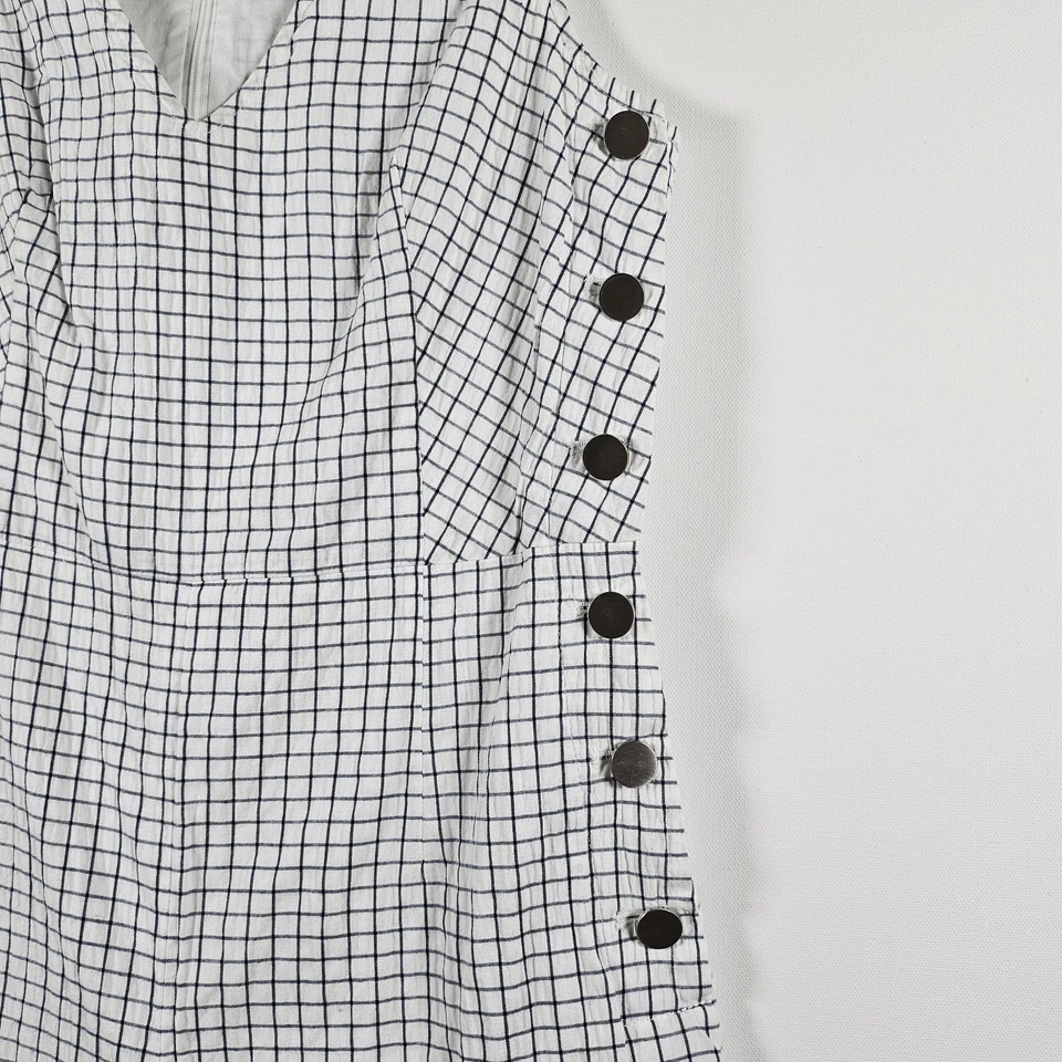 Mameluco Club Monaco para mujer con estampado a cuadros Cahdell talla 6 crema claro azul marino Foto 4 de 4