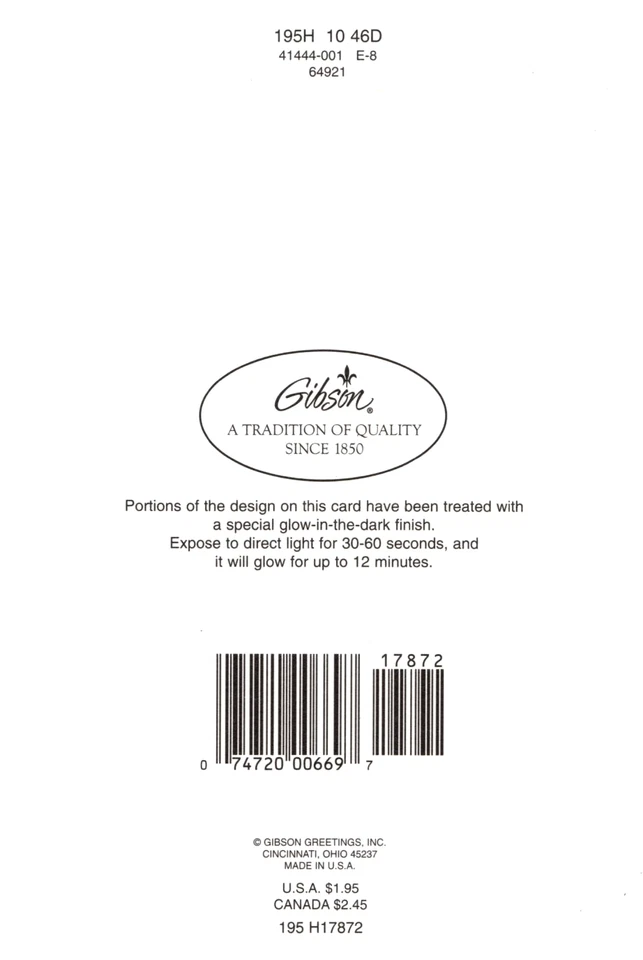 Vintage Halloween Witch Brew Cauldron Glow In The Dark Gibson Greeting Card - Image 3 of 3