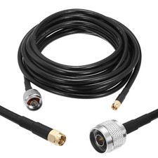 KMR/LMR240 Low-Loss Coaxial Extension Cable, 50Ohm 15Ft SMA Male to N-Type Male