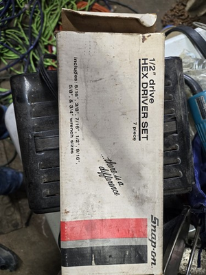 #ad Snap On 7 Piece 1 2 Drive Hex Driver Kit $125.00