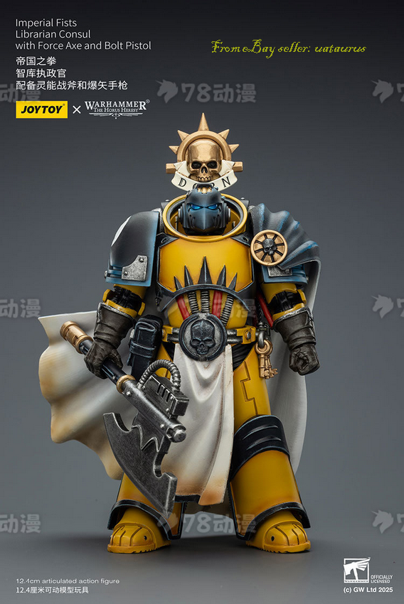 Joytoy 1/18 Imperial Fist Librarian Consul With Force Axe And Bolt