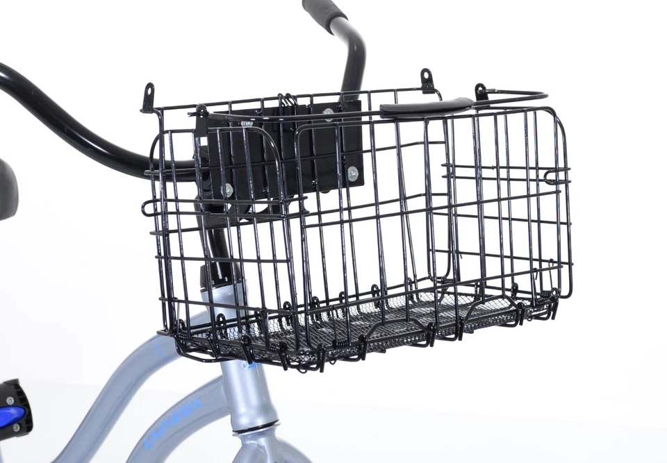 Cesta de manillar de bicicleta plegable con recubrimiento en polvo brillante de montaje de liberación rápida negra Foto 2 de 3