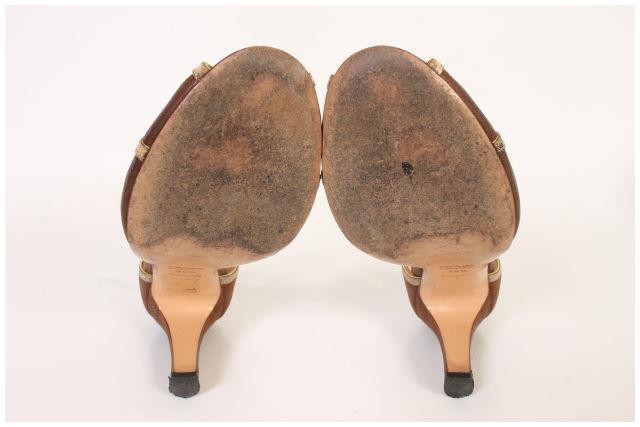 Rare Prada Python Leather Open Toe Sandals Brown … - image 5