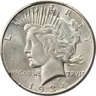 1934-S Peace Dollar PCGS AU58 Key Date Great Eye Appeal Nice Strike