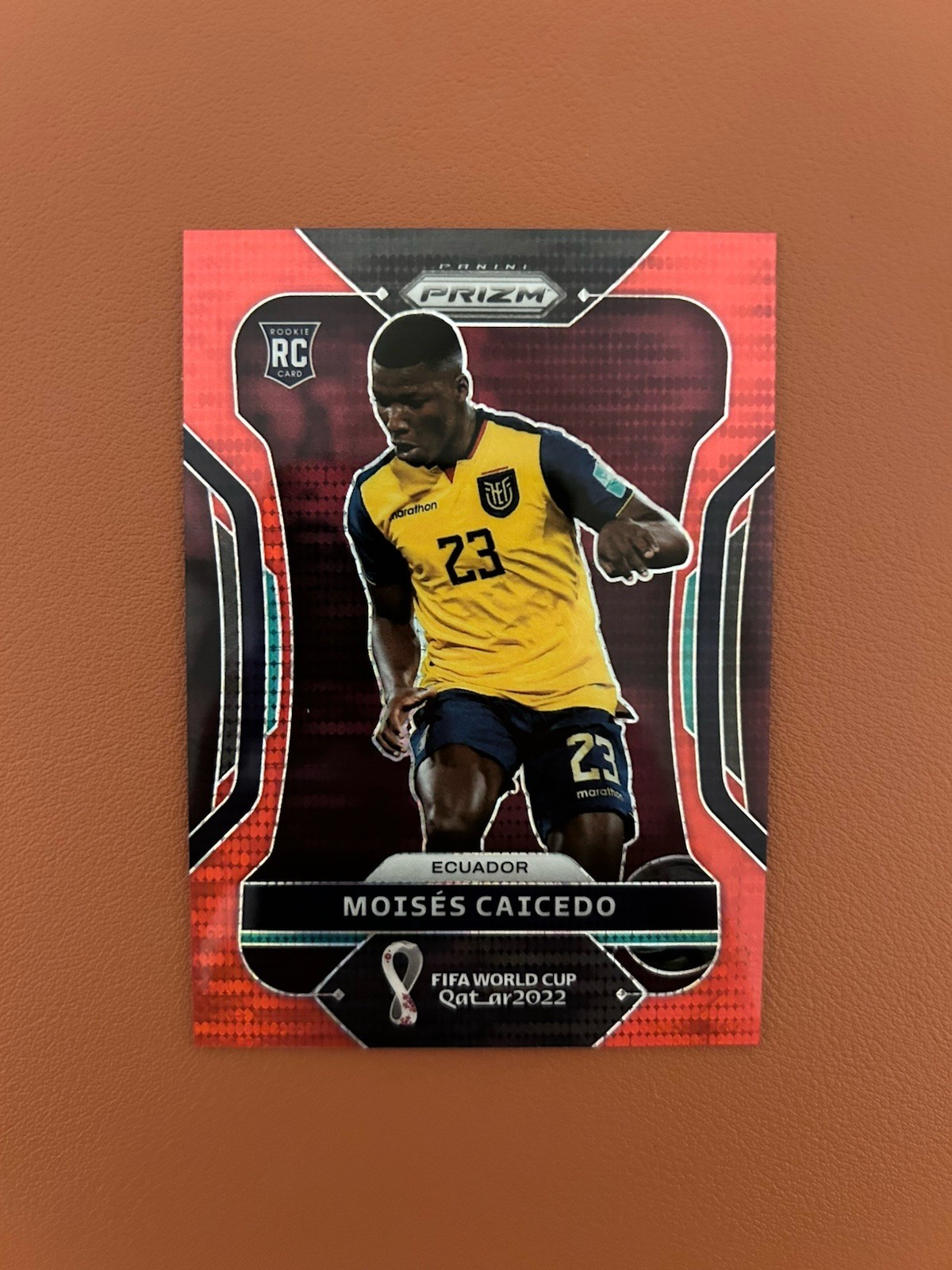2022 World Cup Prizm Moises Caicedo Red Breakaway Rookie /99