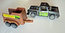 Tootsietoy Hitch Ups Set w/ Pickup & Horse Trailer Vintage 1985 Side Step Chevy
