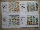JERSEY - 1997 SET OF 4 SEABIRDS MIN SHEETS ON UNADD. MERCURY FIRST DAY COVERS