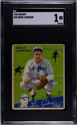 Ernie Lombardi #35 1934 Goudey card
