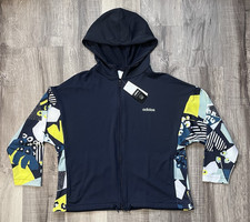 NWT Adidas X Farm Rio Womens Legend Ink Green Tin Full Zip Hoodie Jacket Small