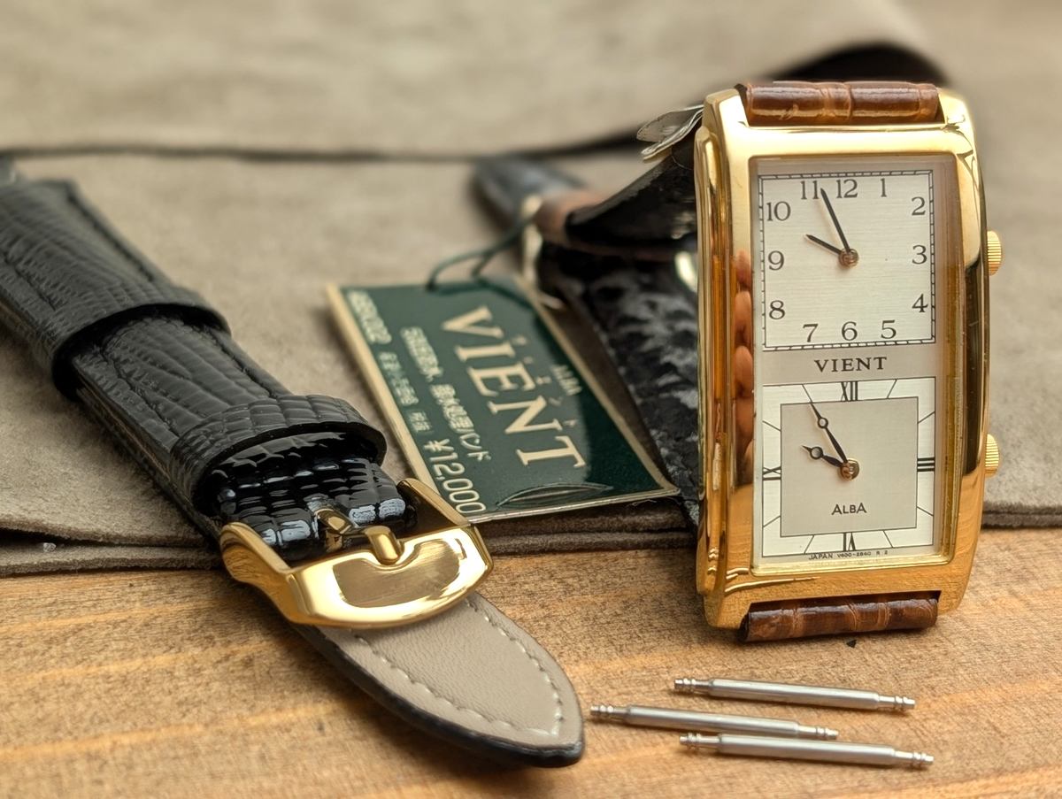 1995 Seiko Alba Vient V400-5960 Gold Quartz Men's Watch Vintage