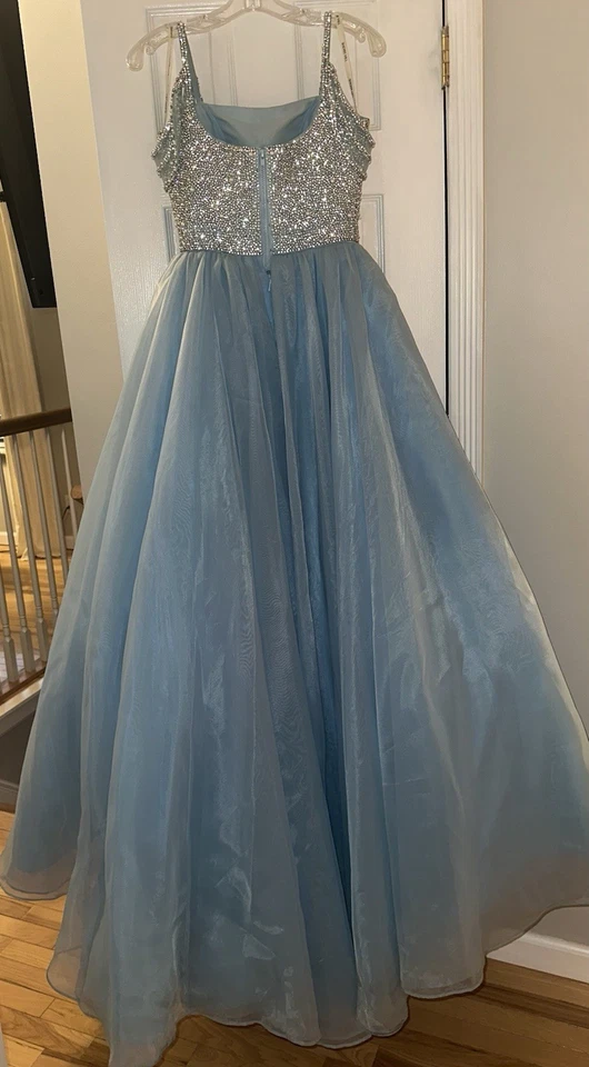 Sherri Hill Blue Formal Gown Style 54976 Size 2 Prom Dress - Image 2 of 4