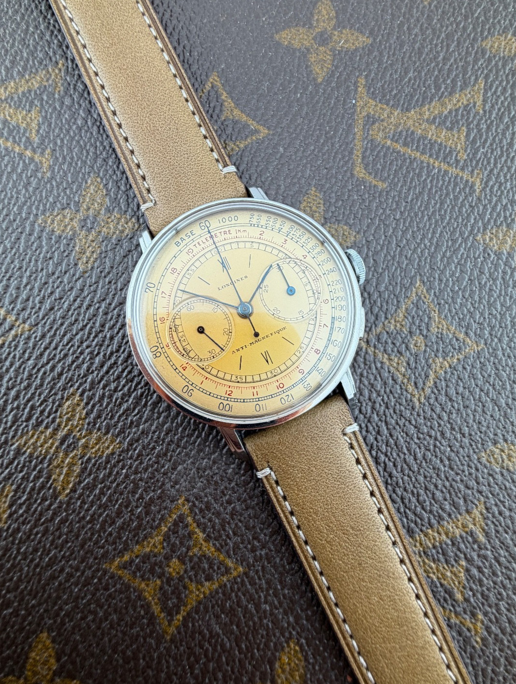 Longines Chronograph Caliber Rare 13 ZN Stainless Steel Case Swiss Made