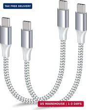 USB C to USB C Cable, 1FT,2-Pack Braided Short usbc Cable, Type C 60W Fast Cha