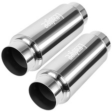 3 Inlet Outlet Exhaust Resonator Stainless Steel Muffler Polished 2 Pack