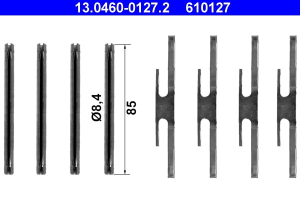 Vorderachse ATE 13.0460-0127.2 ZubehöRsatz, Scheibenbremsbelag FüR Opel,Vauxhall-image