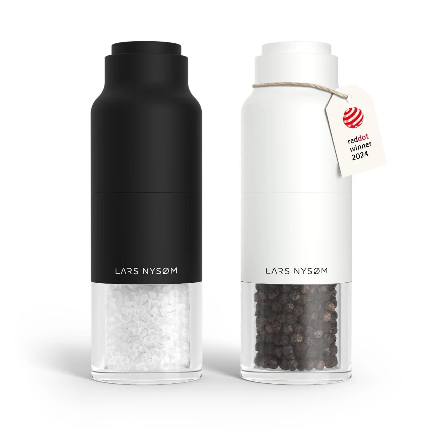 Salt Pepper Mill Set Adjustable Ceramic Grinder – Black/White RRP £35