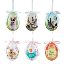 3/6 Pieces Foam Cute Bunny Spring Decor Decorative Easter Eggs Tree Ornaments